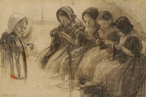 Wally Moes, Breischool te Huizen, ca. 1891. uit de collectie van het Singer Museum te Laren.